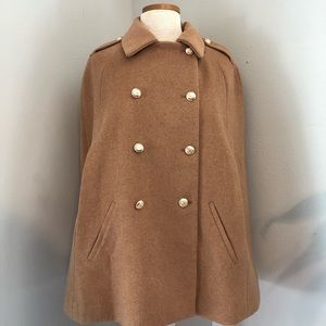 Forever 21 brown cape coat with golden buttons